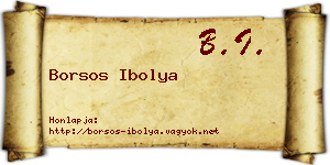 Borsos Ibolya névjegykártya